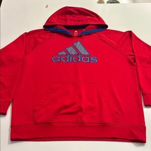 Adidas Red and Blue Hoodie with Logo